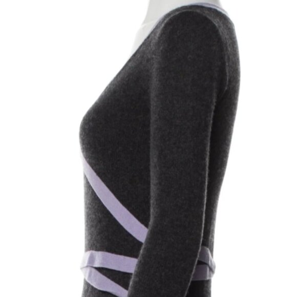 NWOT TSE Cashmere Long Sleeve V-Neck Sweater Grey Purple XS $425 - Picture 3 of 6